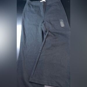 Abercrombie & Fitch Solid black Ponte Cotton Side Zip Flare Pants Size 8 NWOT